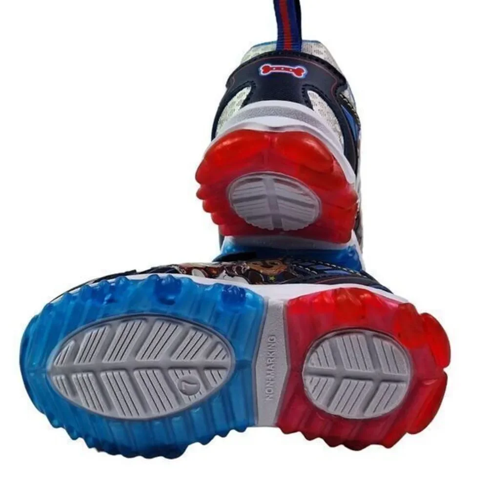 Paw Patrol Toddler Boys Light up Sneakers Size 7 Blue‎ Slip on Lightweight Shoes